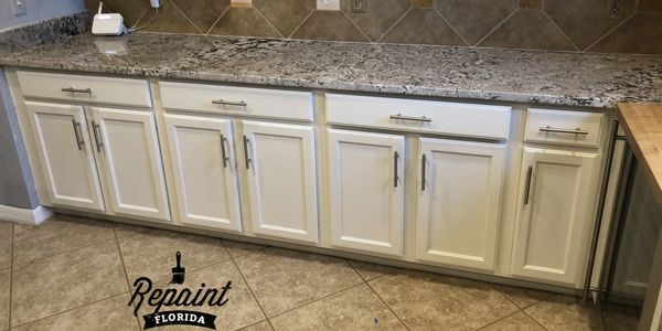 kitchen cabinet professionally painted white orlando fl 32819