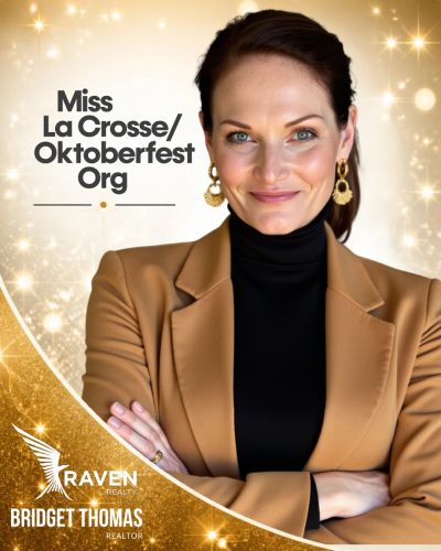 Professional portrait of Bridget Thomas, realtor for Miss La Crosse/Oktoberfest Org.