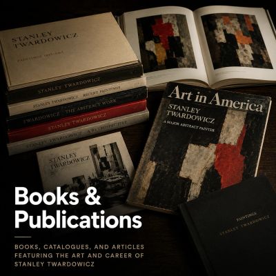 Collection of books and catalogues on Stanley Twardowicz's art career.