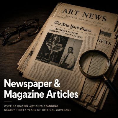 Newspaper and magazine articles with a vintage theme.