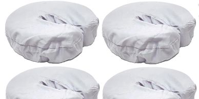 White microfiber face cradle covers