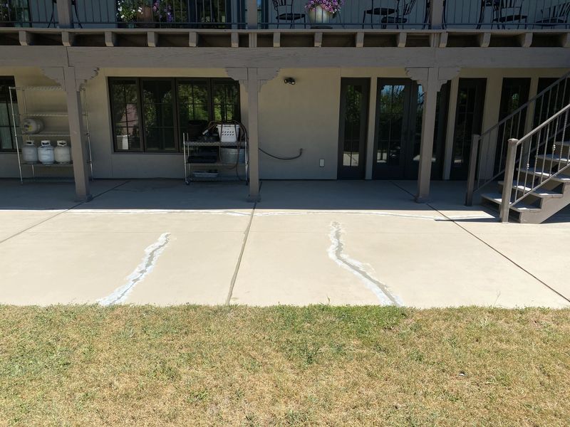 Before/Cracked Patio with cracks we repaired, Utah County