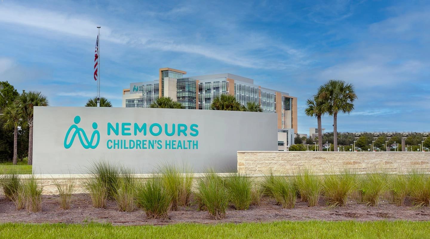 The front entrance of Nemours Children’s Hospital, Florida 