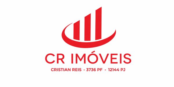 Logo of CR Imóveis with red bars and company details.