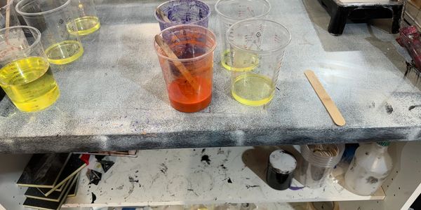 measuring out epoxy resin