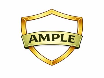 Golden shield logo with the word AMPLE.