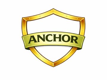 Golden shield emblem with the word ANCHOR.
