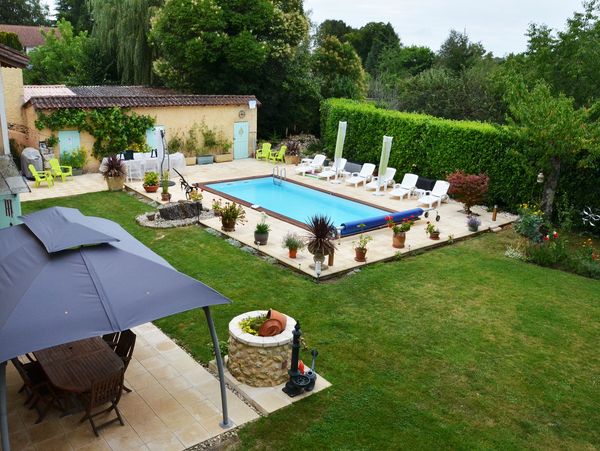 Pool behind Maison Hubert Faure Villa in France