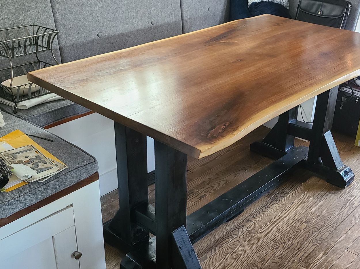 Black Walnut, live edge dining table. 