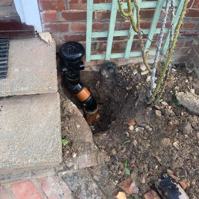 Exposed drainage pipework 