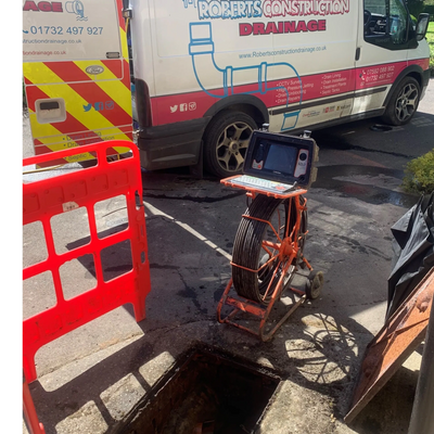 Drainage CCTV Camera next to company van