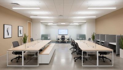 Office space with tables and chairs