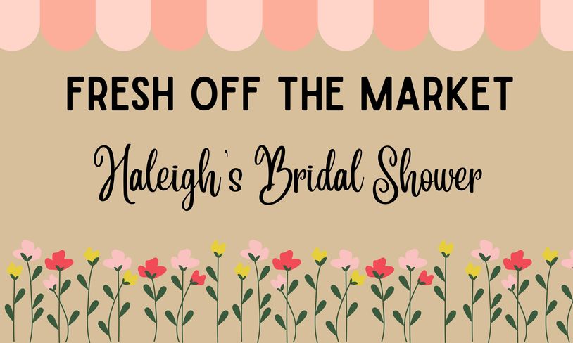 Invitation banner for Haleigh's bridal shower with floral design.