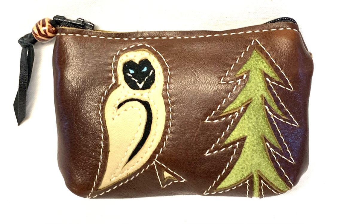 Leather Owl Coin Purse