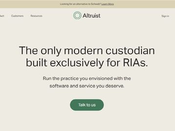 altruist RIA Custody Clearing screenshot financial advisor custodian wealth management advisorx2