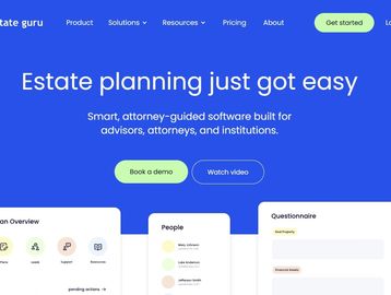 estate guru trust will estate plan RIA screenshot financial advisor wealthtech advisorx2