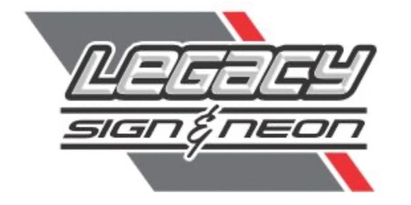 Logo for Legacy Sign & Neon with a modern, bold design.