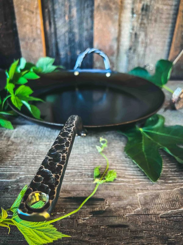 Camp Skillet, Hand Forged, Hiking 6.75 or 9.5 dia. Bushcraft and Cam –  Refiner's Forge