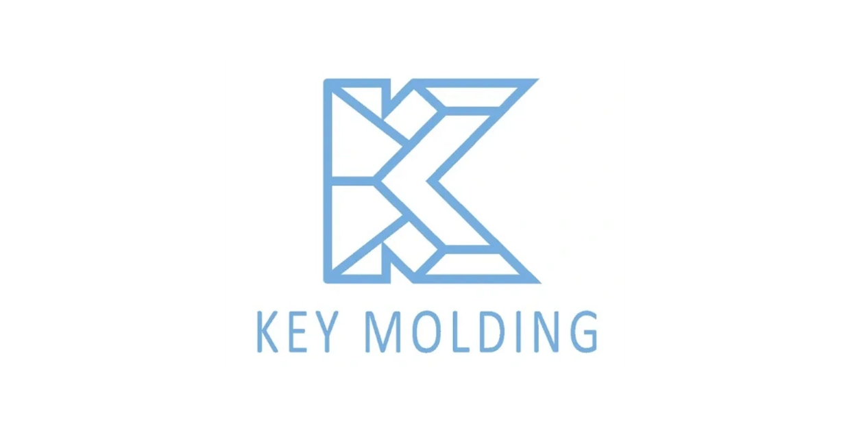 Blue geometric logo forming a stylized letter 'K' with "KEY MOLDING" text below.