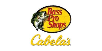 Bass Pro Shops and Cabela's logo with a fish illustration.