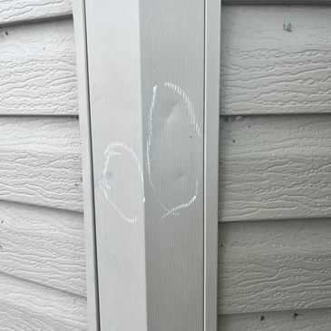 Siding repair needed from hail