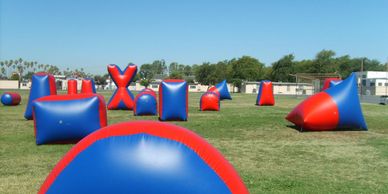 These are high quality inflatable bunkers that use an easy valve system for inflating and deflating.