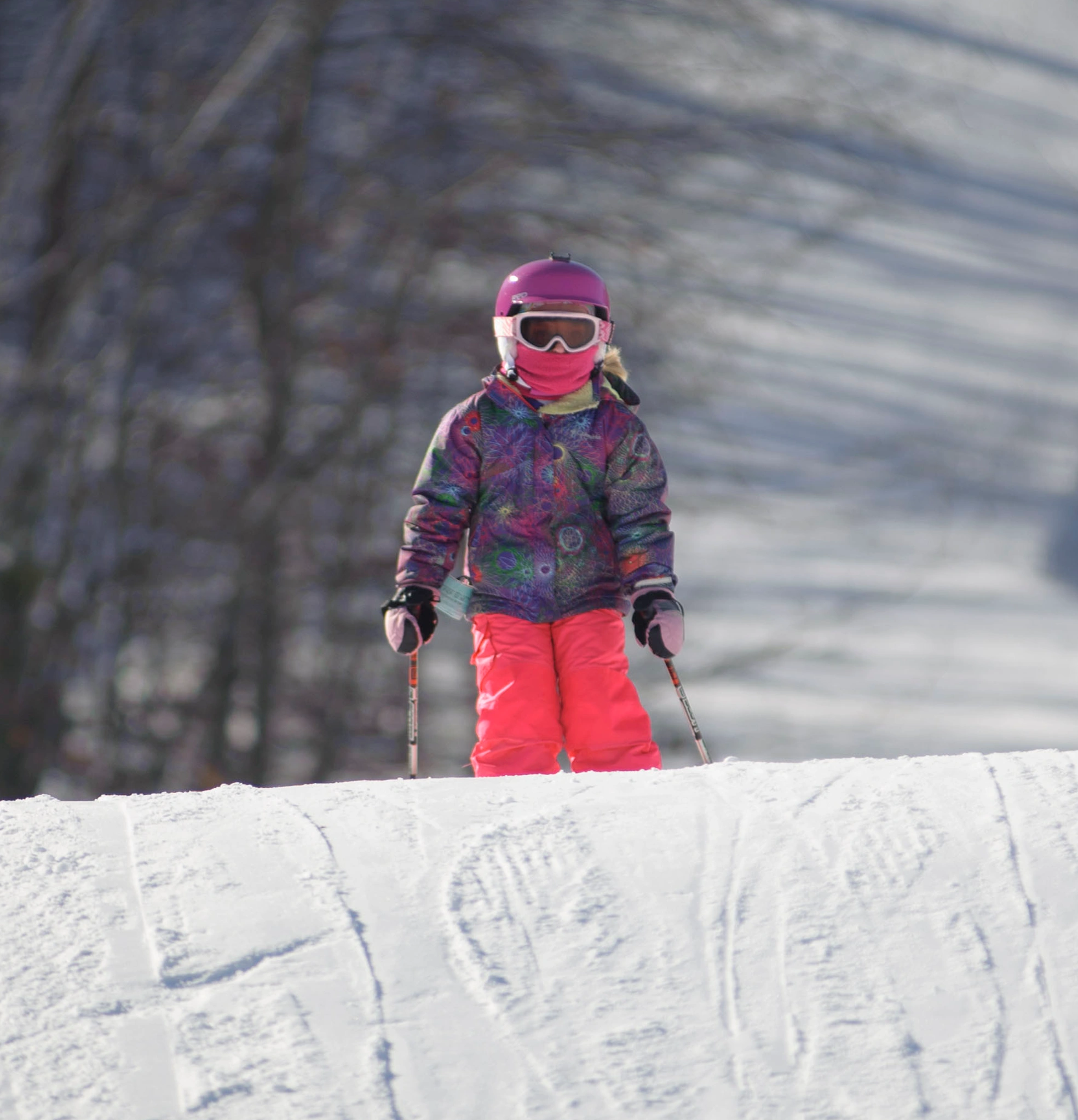 Cute Skier Girl Ski Winter Sport Resort Holidays Skiing Mountain