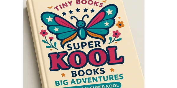 Colorful book cover with butterfly and text promoting reading adventures.