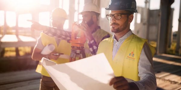 Engineers looking at drawings