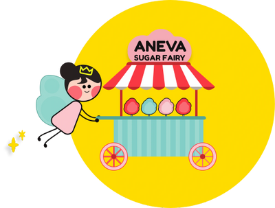 Aneva Sugar fairy pushing cotton candy cart