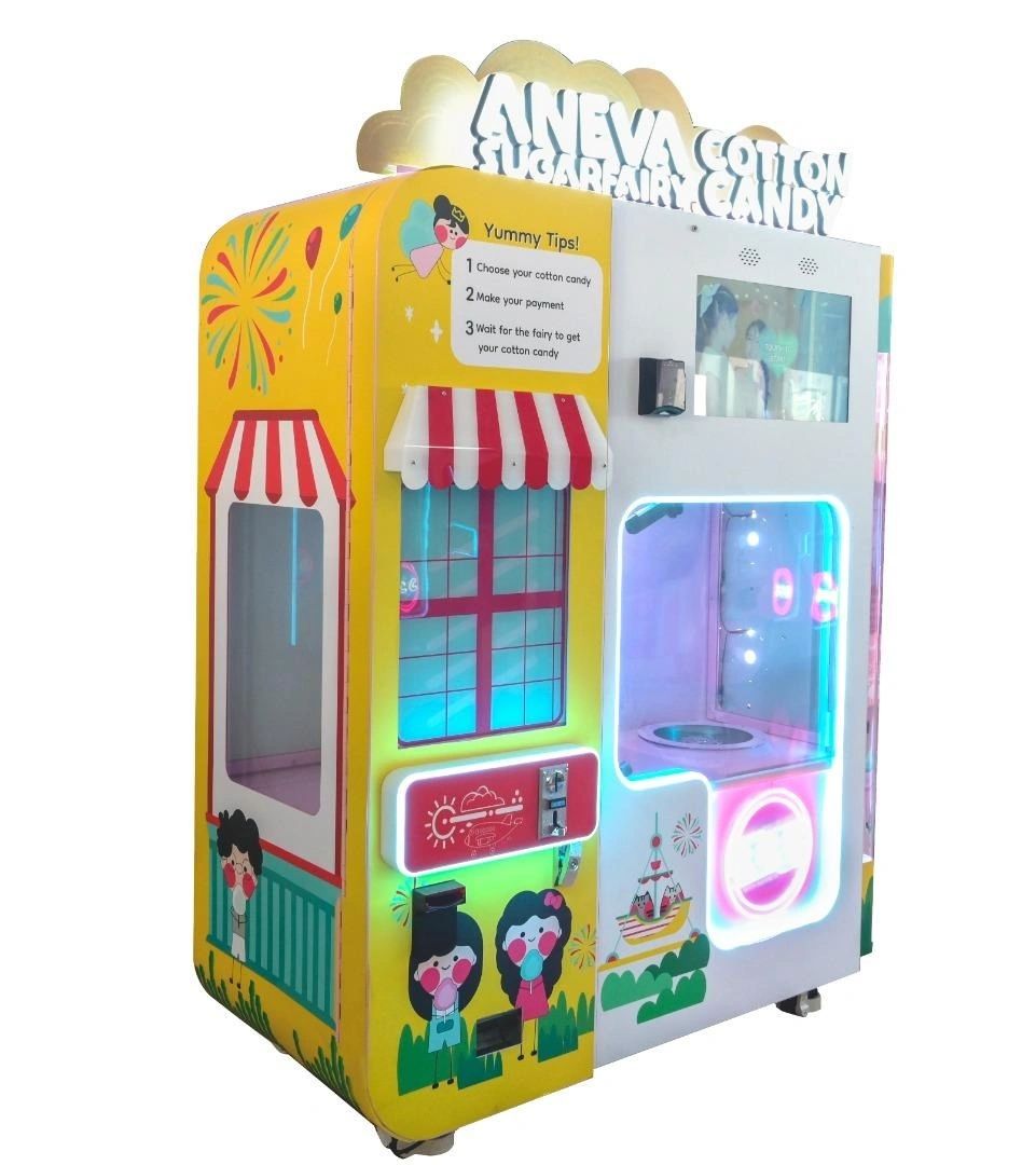 Aneva Cotton Candy vending machine side view