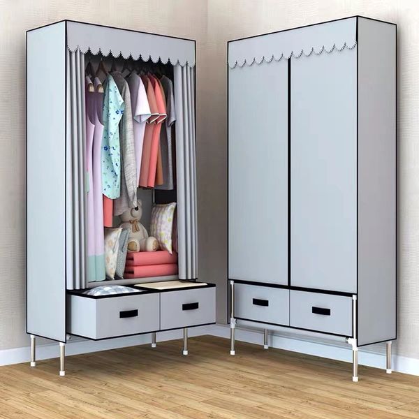 foldable matel wardrobe for home nonwoven fabric wardrobe cabinet colors simple portable wardrobe