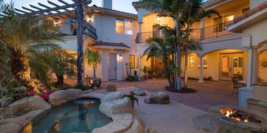 Backyard area of a home.