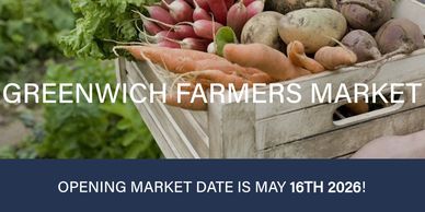 Fresh vegetables at Greenwich Farmers Market opening May 16th, 2026.