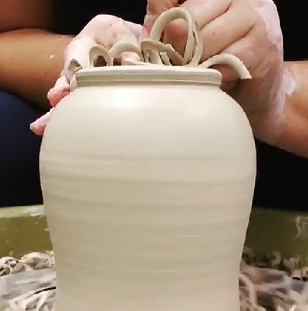 Trimming pottery