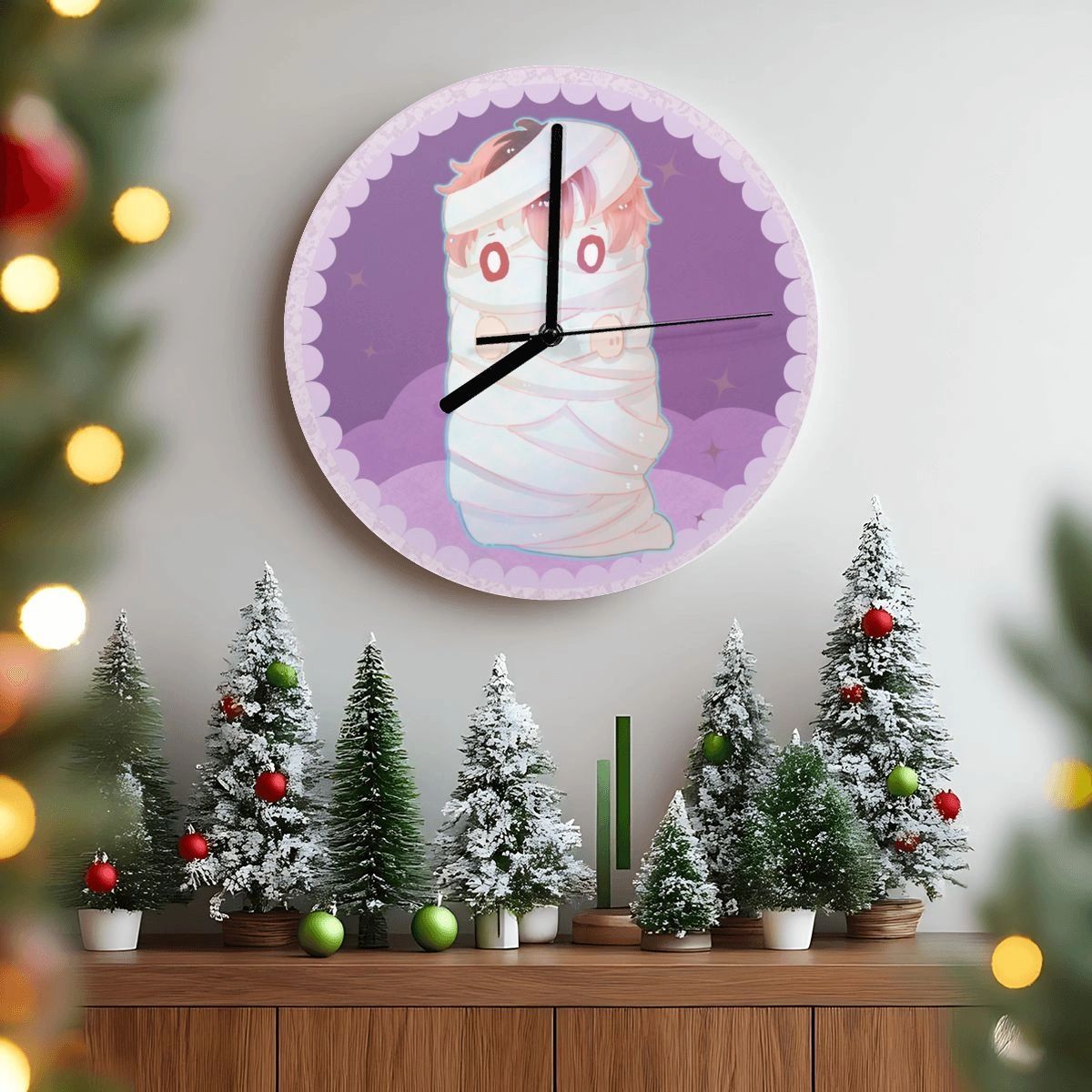 Chibi Mummy Wall Clock