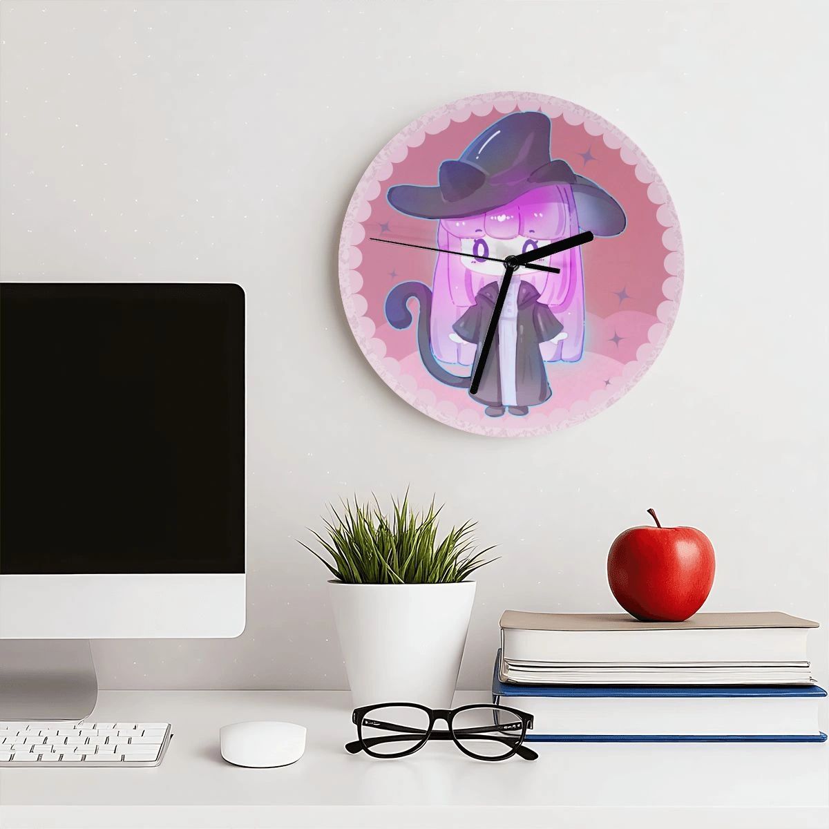 Chibi Witch Style Wall Clock