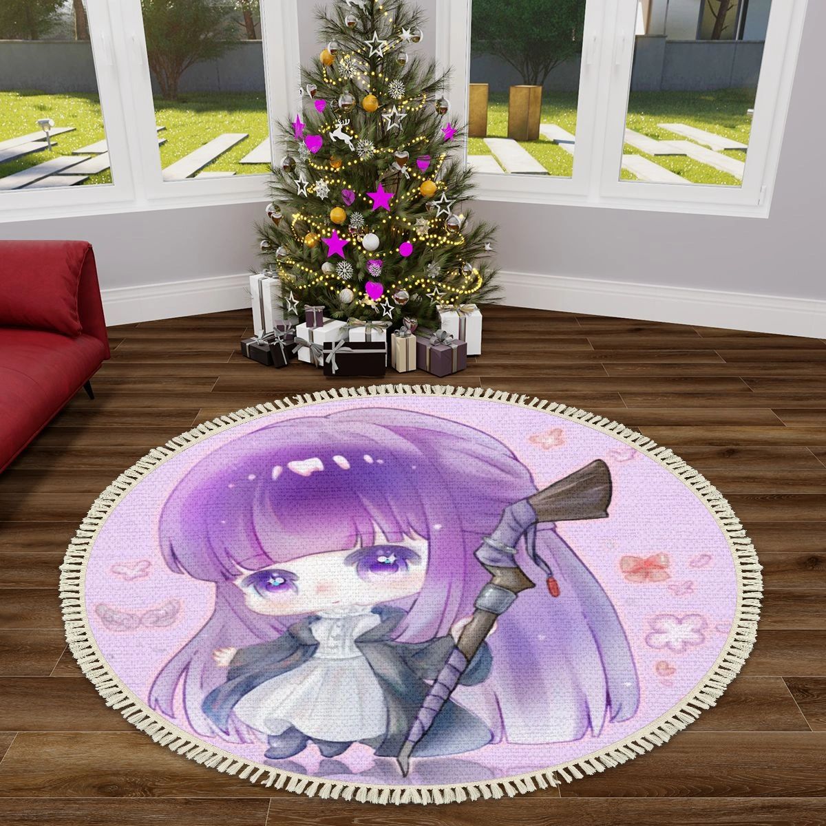 Chibi Magic Girl Round Rug