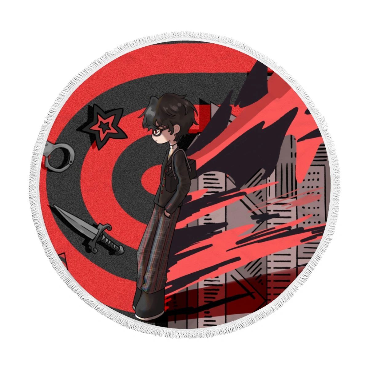 Red Eclipse Character Round Beach Towel (60")