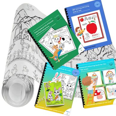 Ready-to-ship physical books for daily use and printable pages for classroom decor and classwork