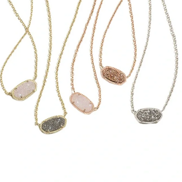 photo of Kendra Scott Elisa fashion necklace. The stone is oval with slight angled corners