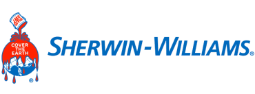 Sherwin-Williams paint company logo with globe and paint drip.
