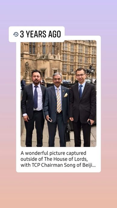 Saaci Chairman Mr. Suleman at The House of Lords with TCP Chaurman S|ong of Beijing