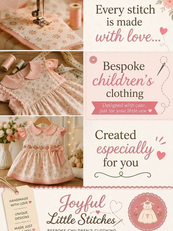 Handmade bespoke children's clothing made with love and care.