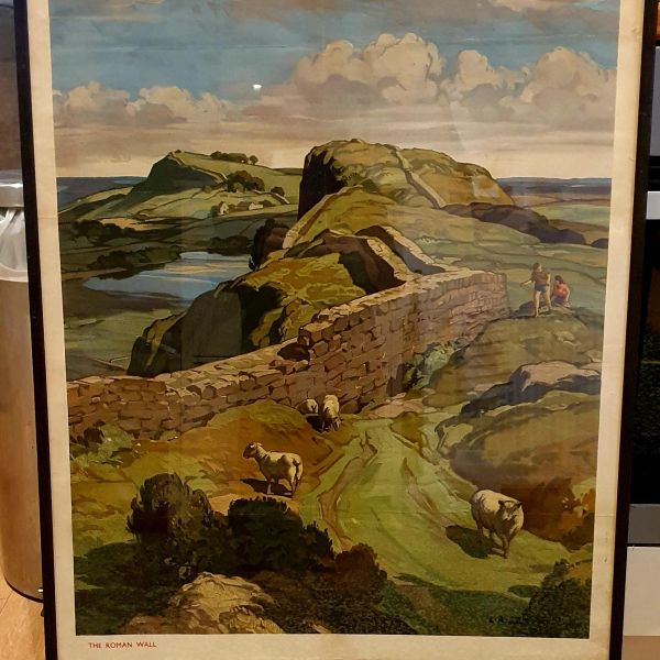 Stunning 1950's Original Railway Poster for Northumberland, depicting the Roman Wall.