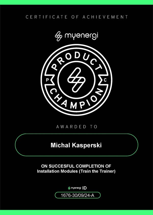 myenergi, szkolenia, instalator, ładowarka EV