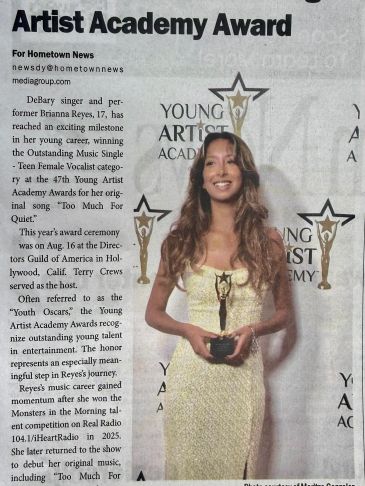 Brianna Reyes wins Young Artist Academy Award for original song.