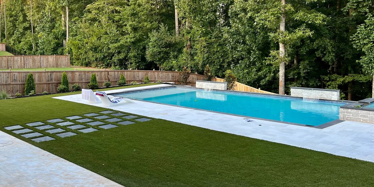 Atlanta Premium Artificial Turf Around Swimming Pool - Georgia Artificial Turf Installation - Turf