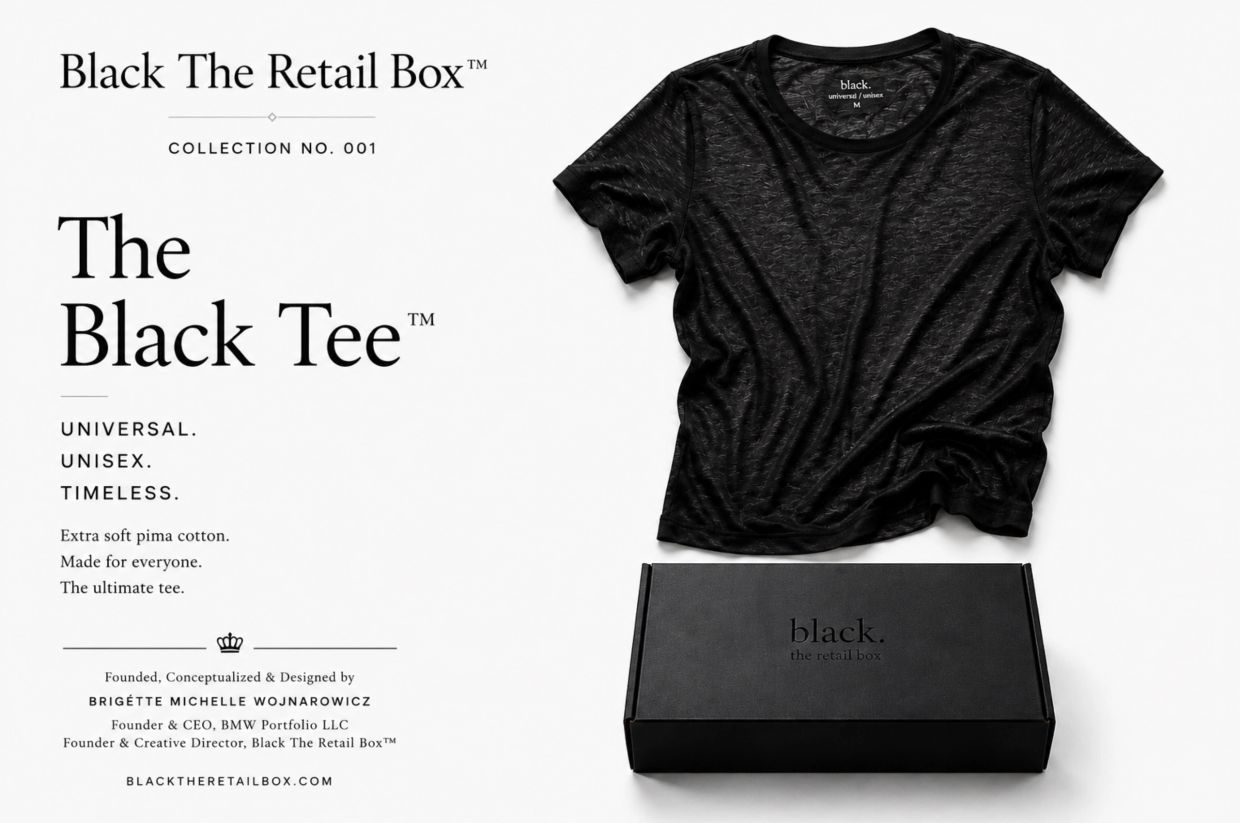 Premium black tee and stylish retail box from Black The Retail Box collection.