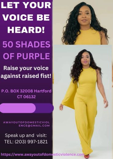 Women encourage speaking up against domestic violence with contact details.